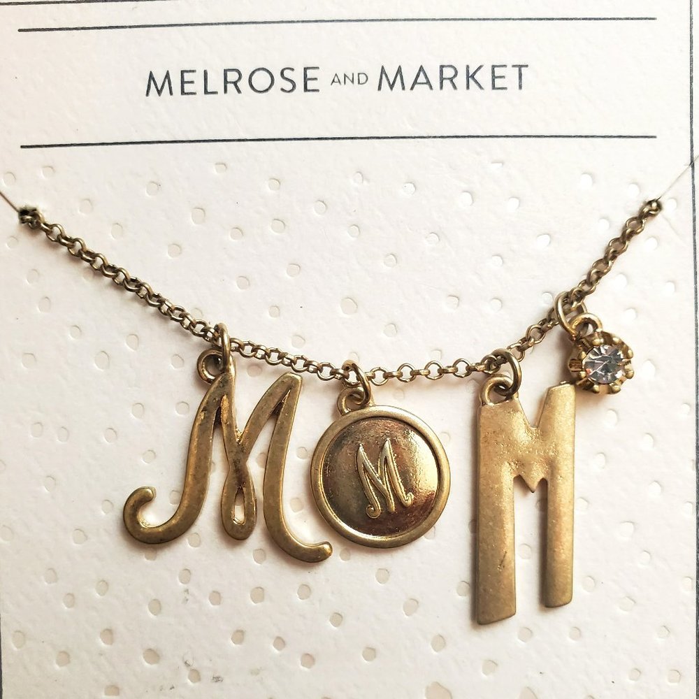 Nordstrom Rack Melrose & Market "M" Triple Initial Antique Gold Necklace